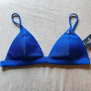 Hollister Swim ribbed blue triangle bikini top